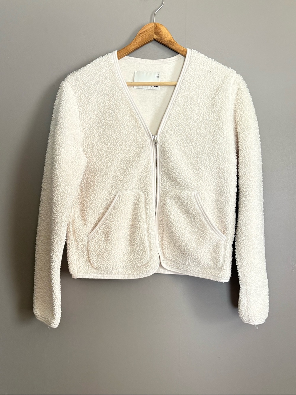 Wilfred Free Sherpa Fleece Zip Cardigan/Liner Jacket Size XS